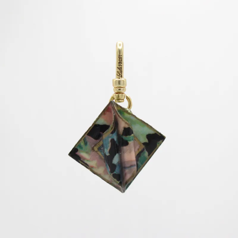 Vintage 80s Pastel Watercolor Enamel Over Copper Charm sold by Lulu Frost