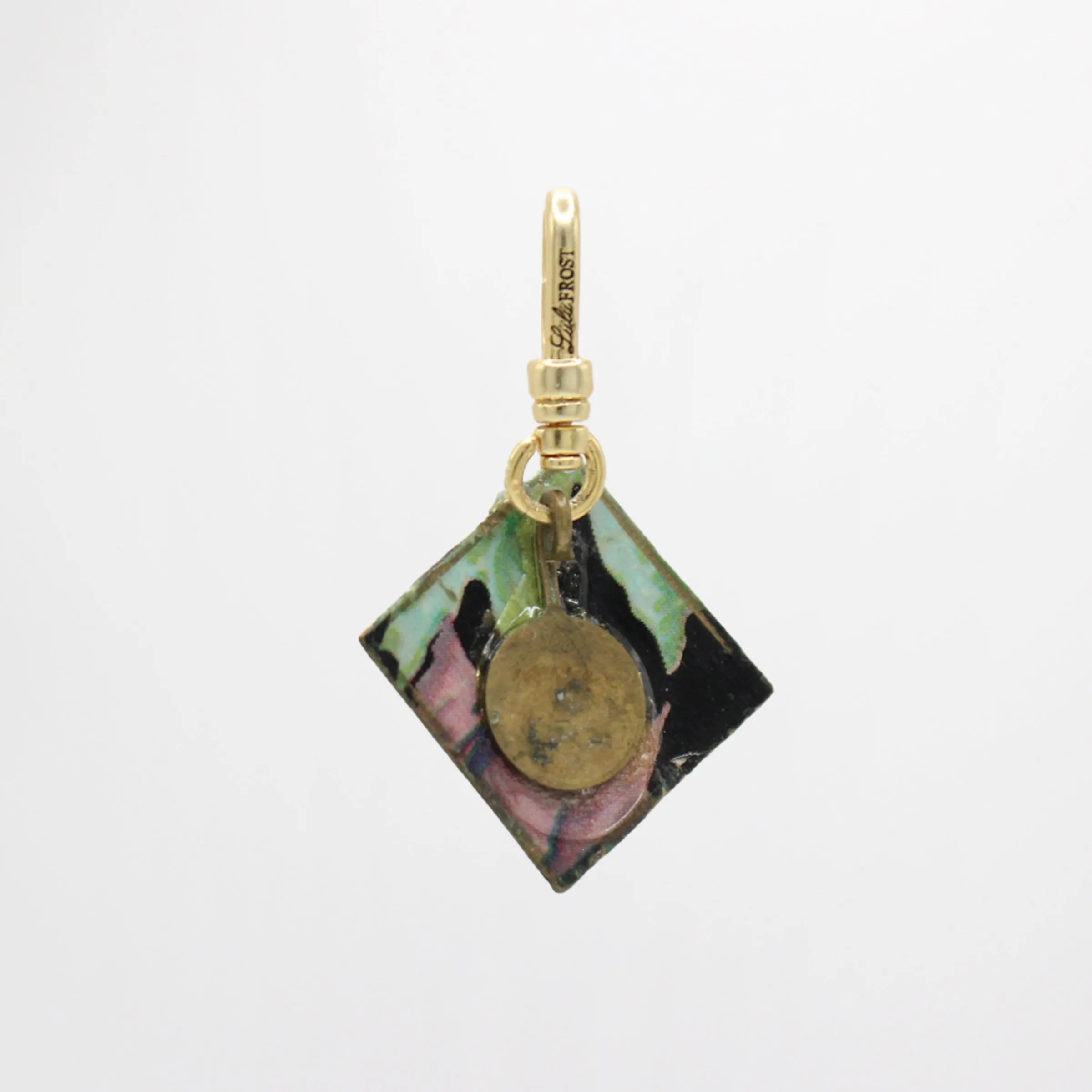 Vintage 80s Pastel Watercolor Enamel Over Copper Charm sold by Lulu Frost product image thumbnail 2