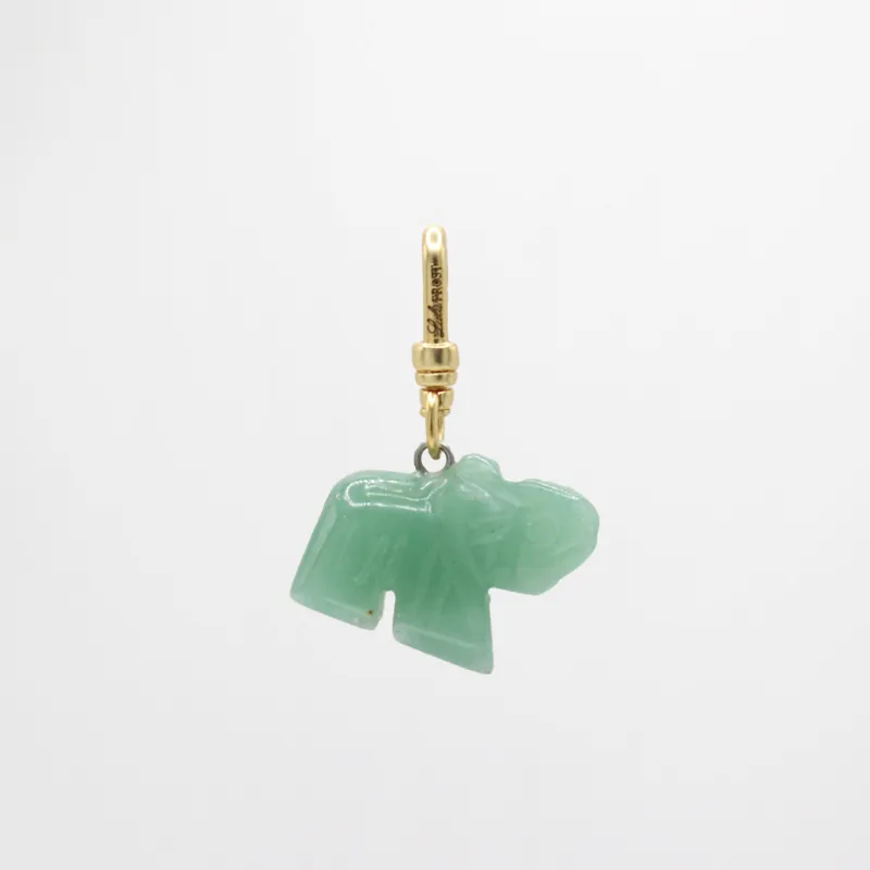 Vintage Handcarved Mint Green Aventurine Elephant Charm sold by Lulu Frost