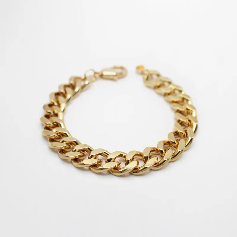 80's Style Chunky Goldplated Brass Curb Chain Bracelet sold by Lulu Frost