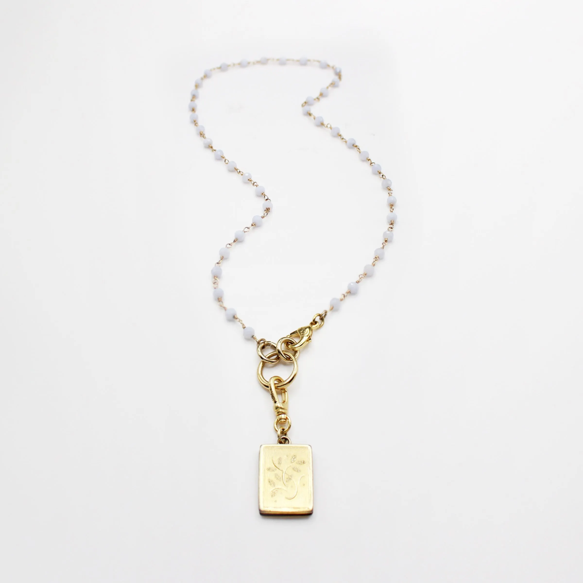 Antique Floral Scrolled Pinstripe Locket in 10kt Goldfill Betsy Charm sold by Lulu Frost product image thumbnail 5