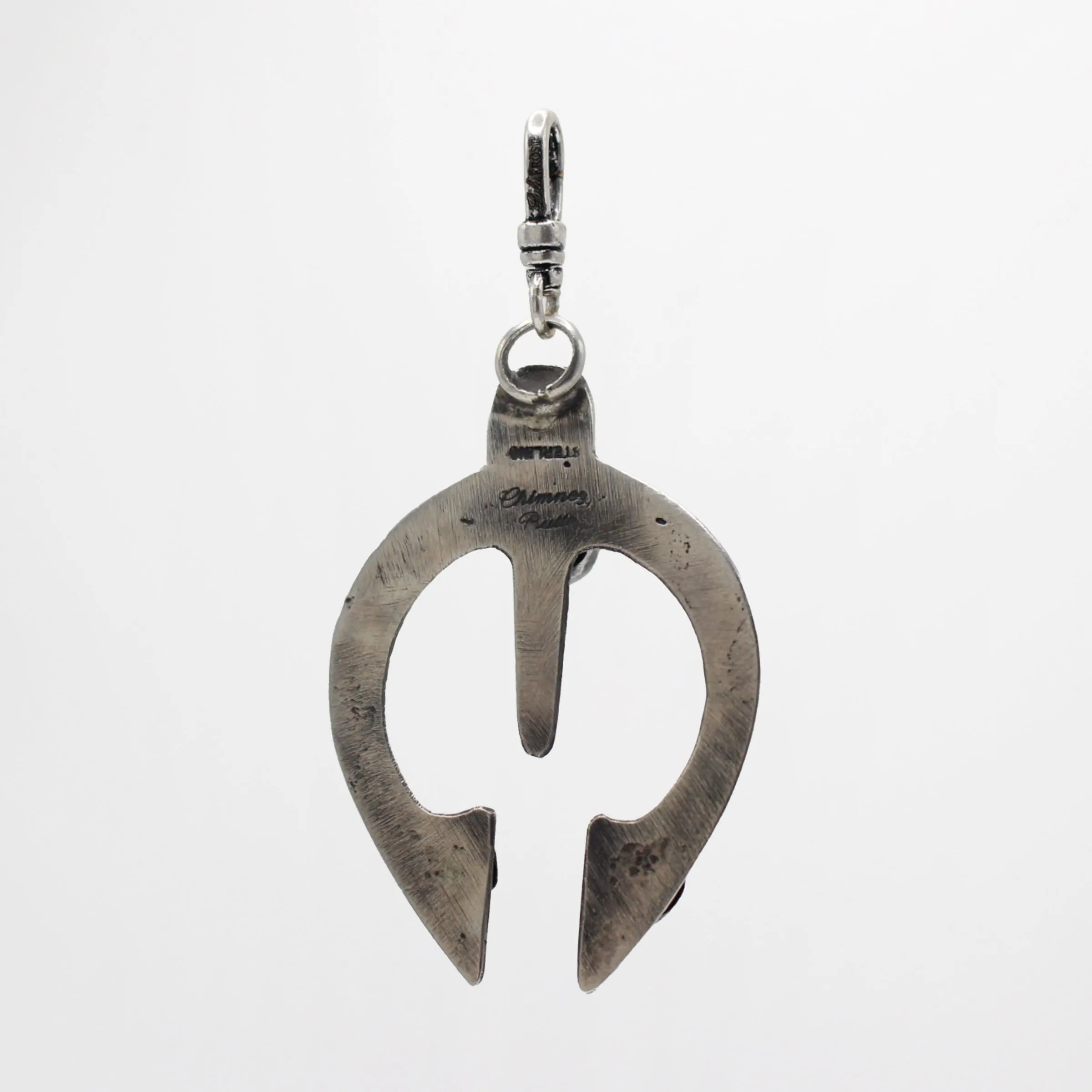 Vintage Navajo Squash Blossom Aquamarine Sterling Silver Charm sold by Lulu Frost product image thumbnail 2