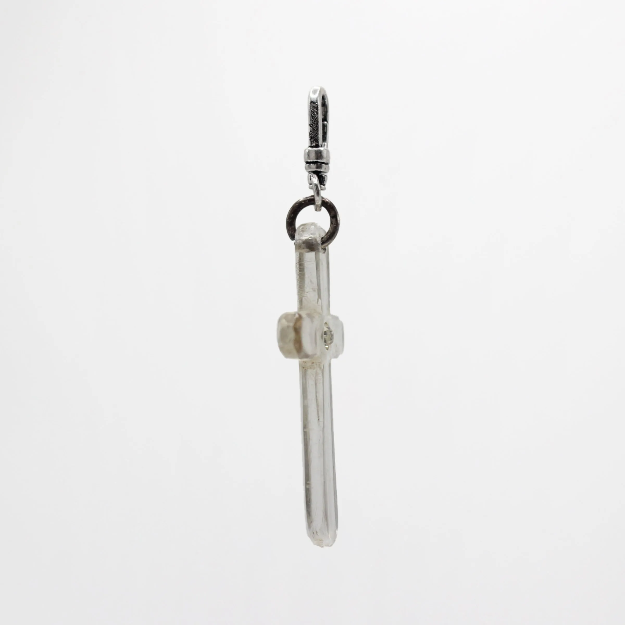 Vintage Carved Clear Lucite Cross Charm sold by Lulu Frost product image thumbnail 3