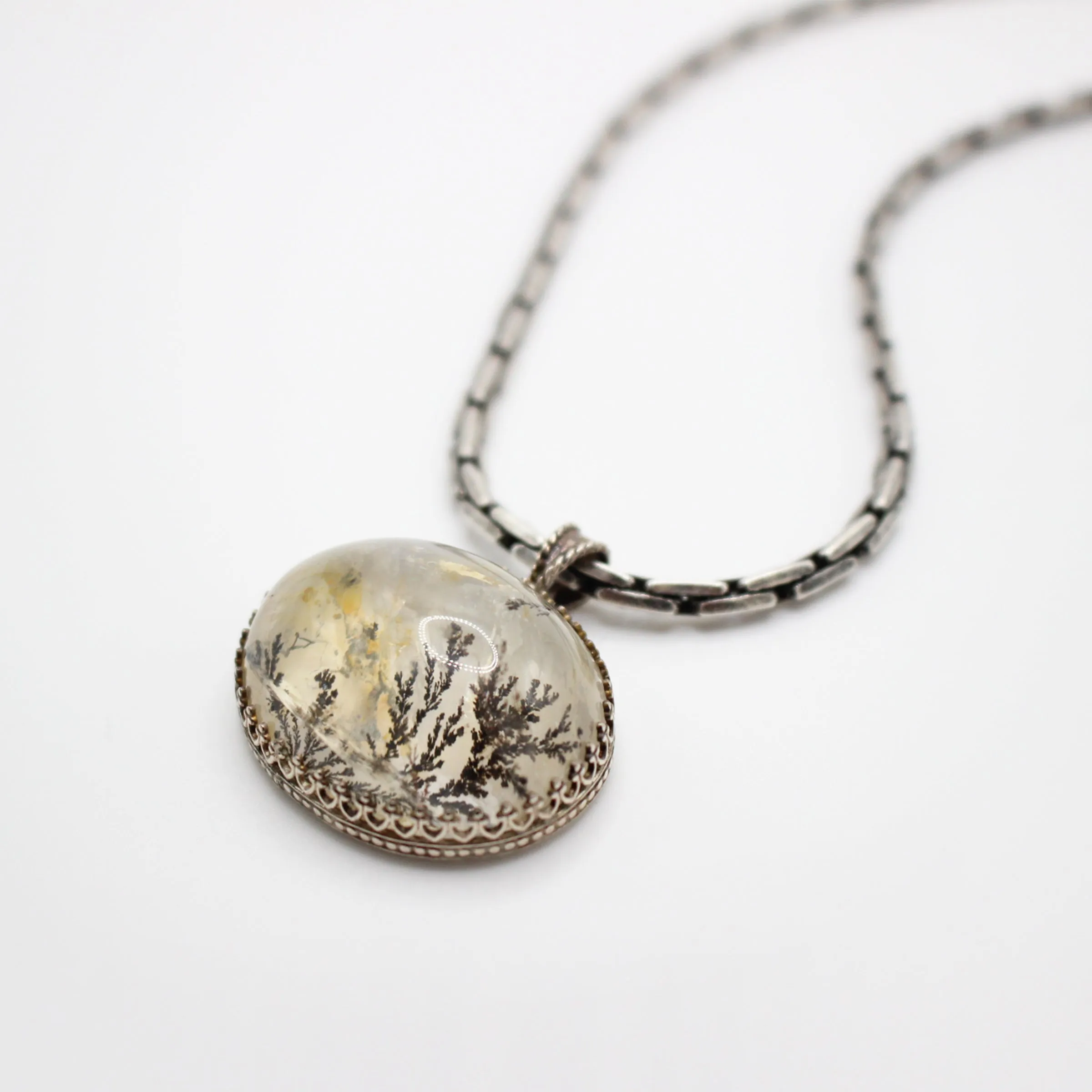 Santa Fe Vintage Dentritic Moss Agate Sterling Silver Pendant Necklace sold by Lulu Frost product image thumbnail 3