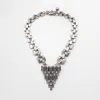 Santa Fe Silver Plated Glass Crystal Satellite Pendant Necklace sold by Lulu Frost
