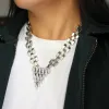 Santa Fe Silver Plated Glass Crystal Satellite Pendant Necklace sold by Lulu Frost