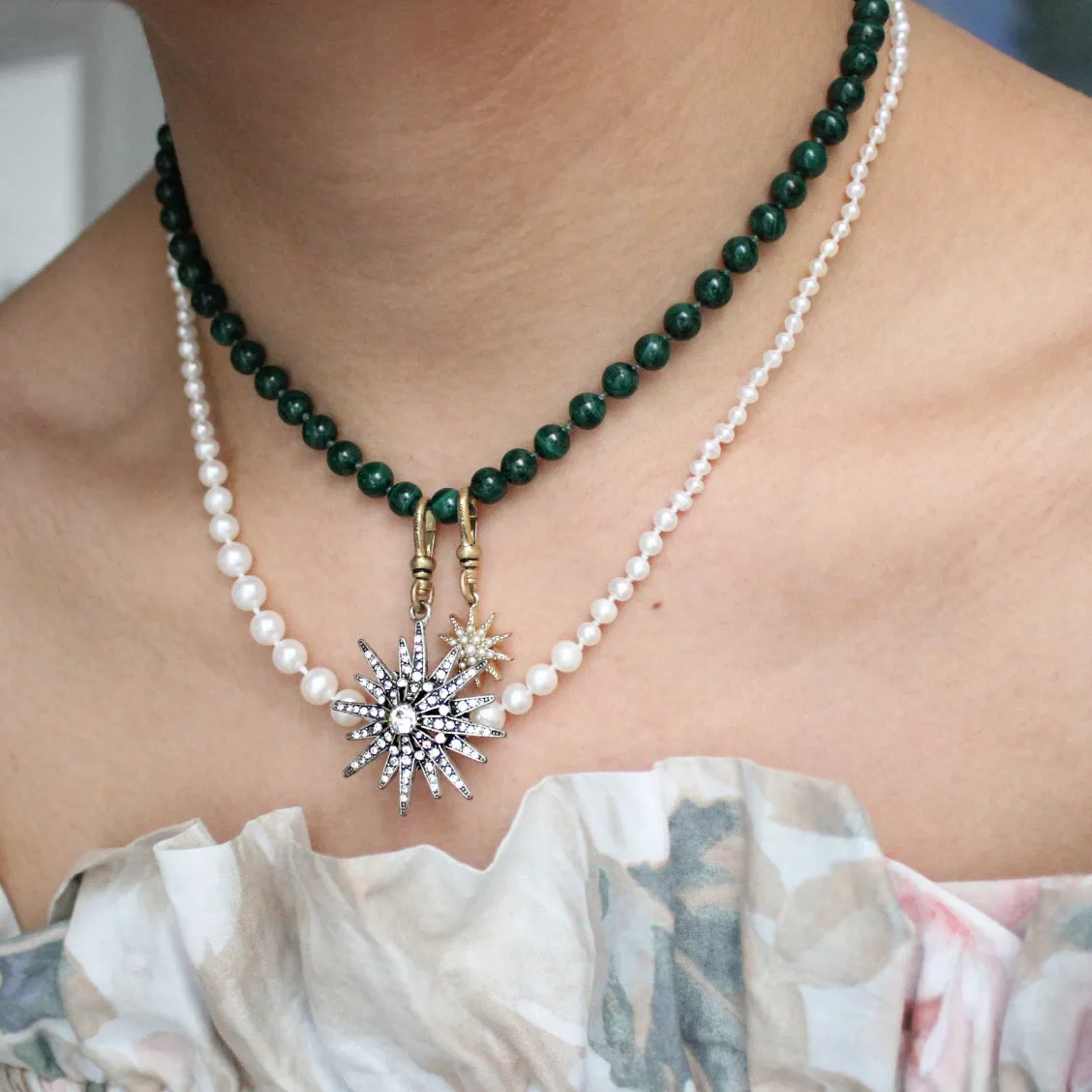 Plaza Limited Edition Silk Beaded Malachite Necklace Base sold by Lulu Frost product image thumbnail 3