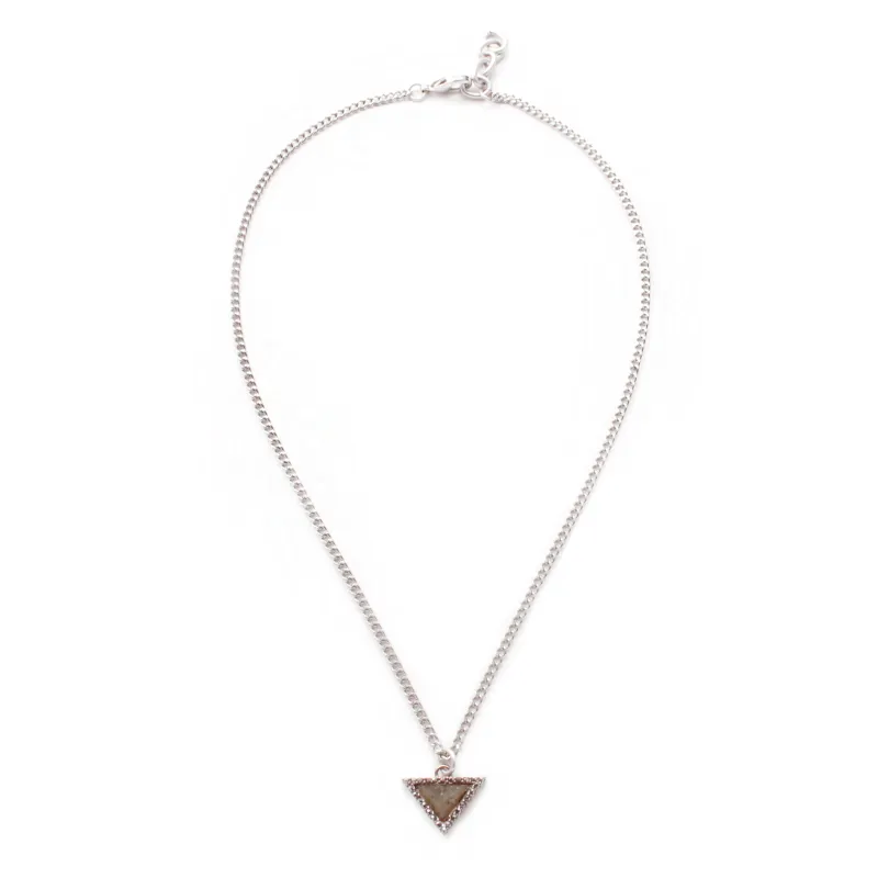 Odeon Petite Pyramid Labradorite Gemstone Pendant Necklace sold by Lulu Frost