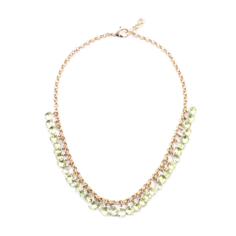 Soft Aqua Blue Shimmering Crystal Necklace sold by Lulu Frost