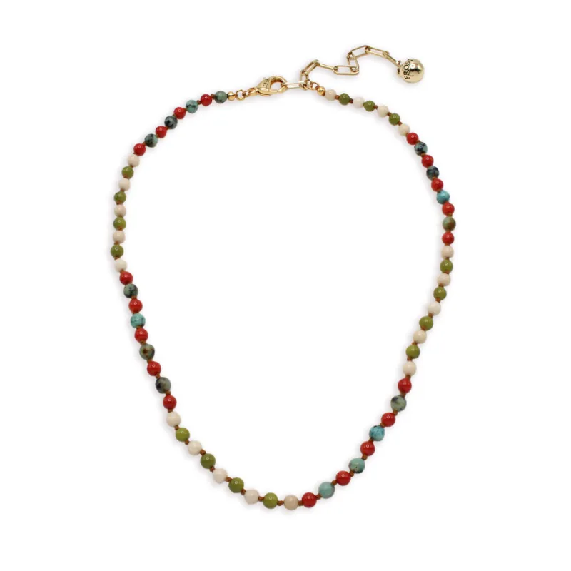 Plaza Limited Edition Silk Beaded Agate Coral Necklace Base sold by Lulu Frost
