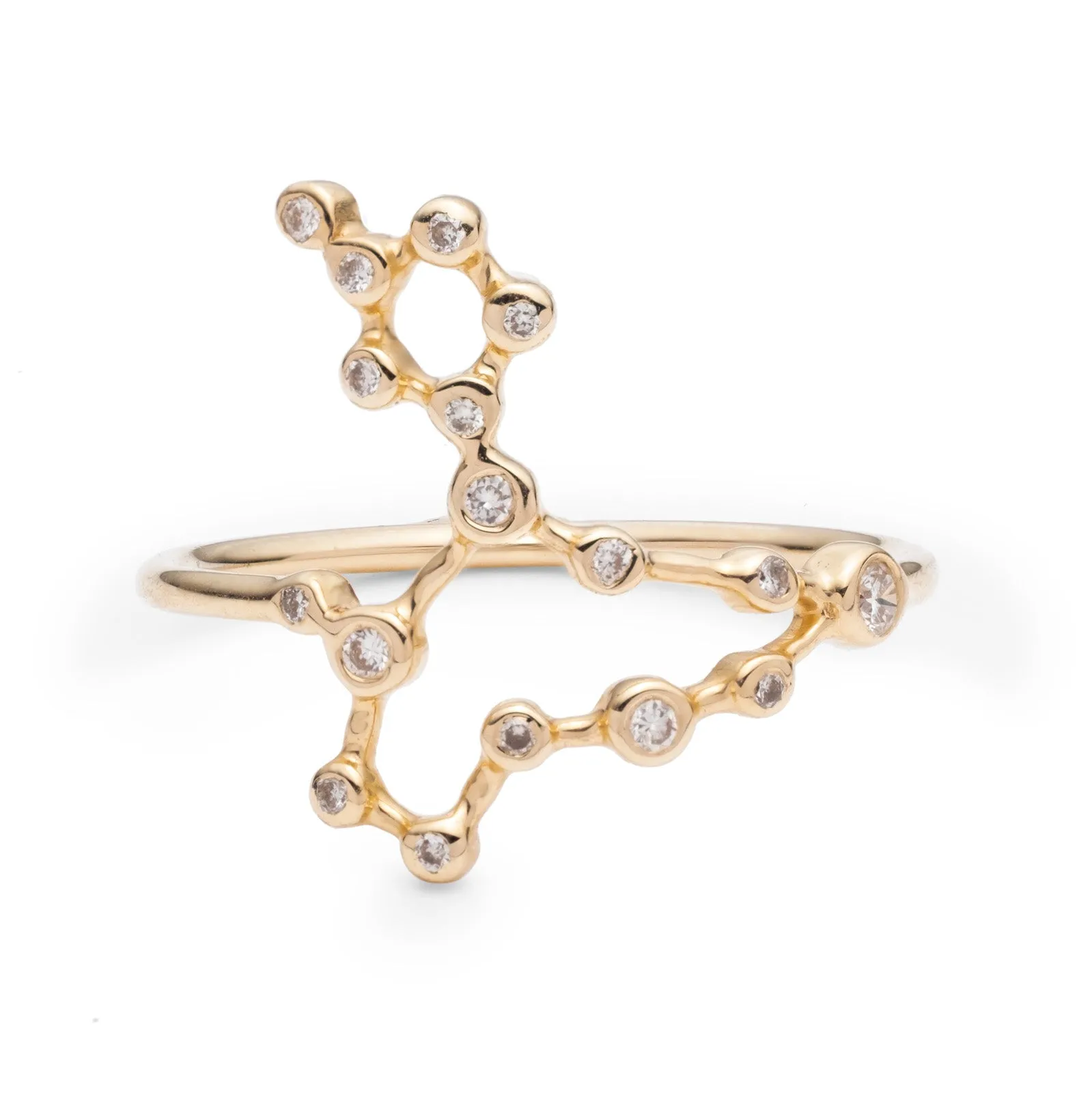 Zodiacs 14k & Diamond Pisces + Water Ring sold by Lulu Frost product image thumbnail 3