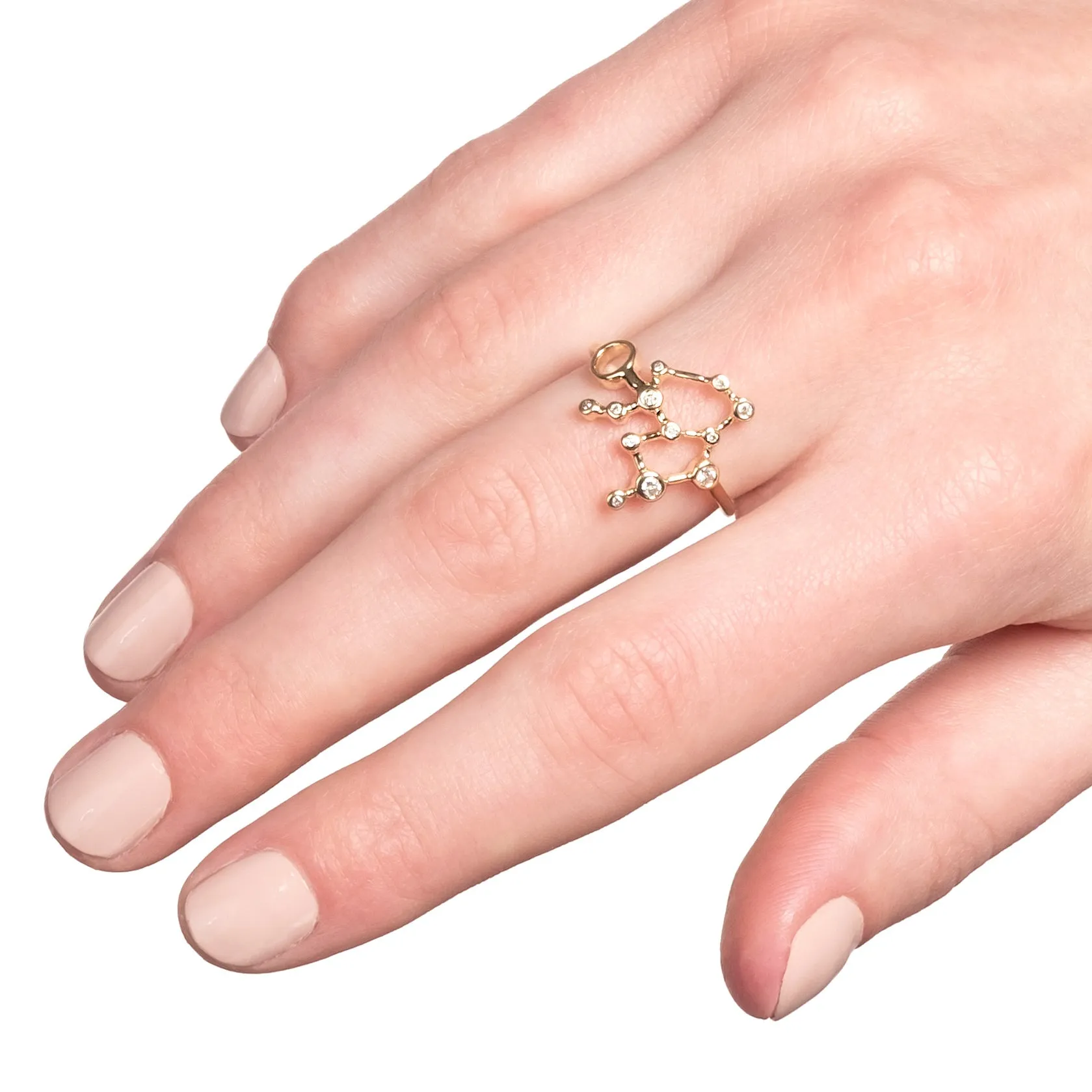 Zodiacs 14k & Diamond Aquarius + Air Ring sold by Lulu Frost product image thumbnail 2