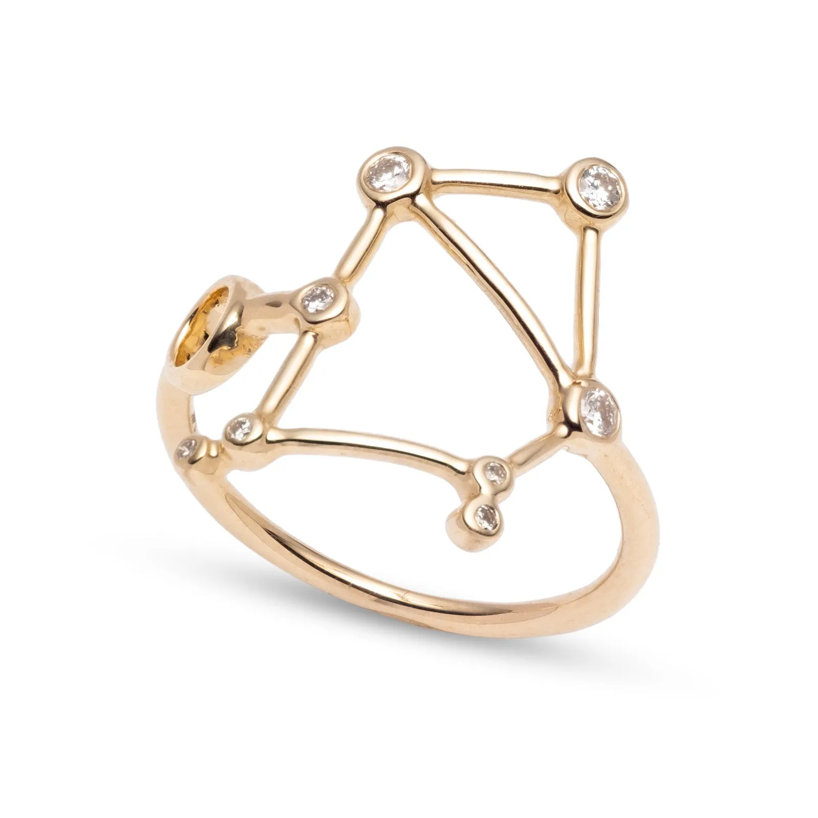 Zodiacs 14k & Diamond Libra + Air Ring sold by Lulu Frost