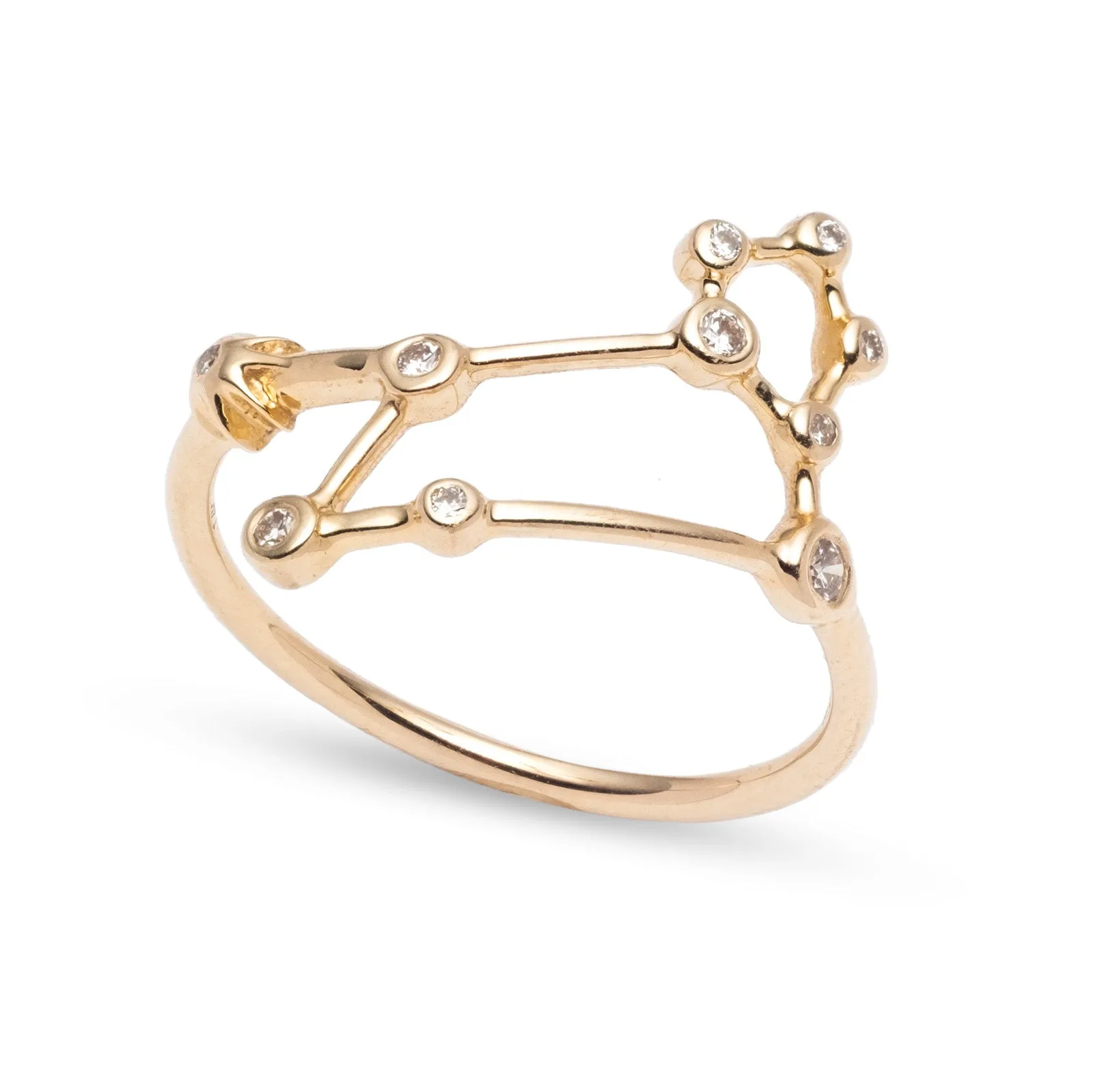 Zodiacs 14k & Diamond Leo + Fire Ring sold by Lulu Frost