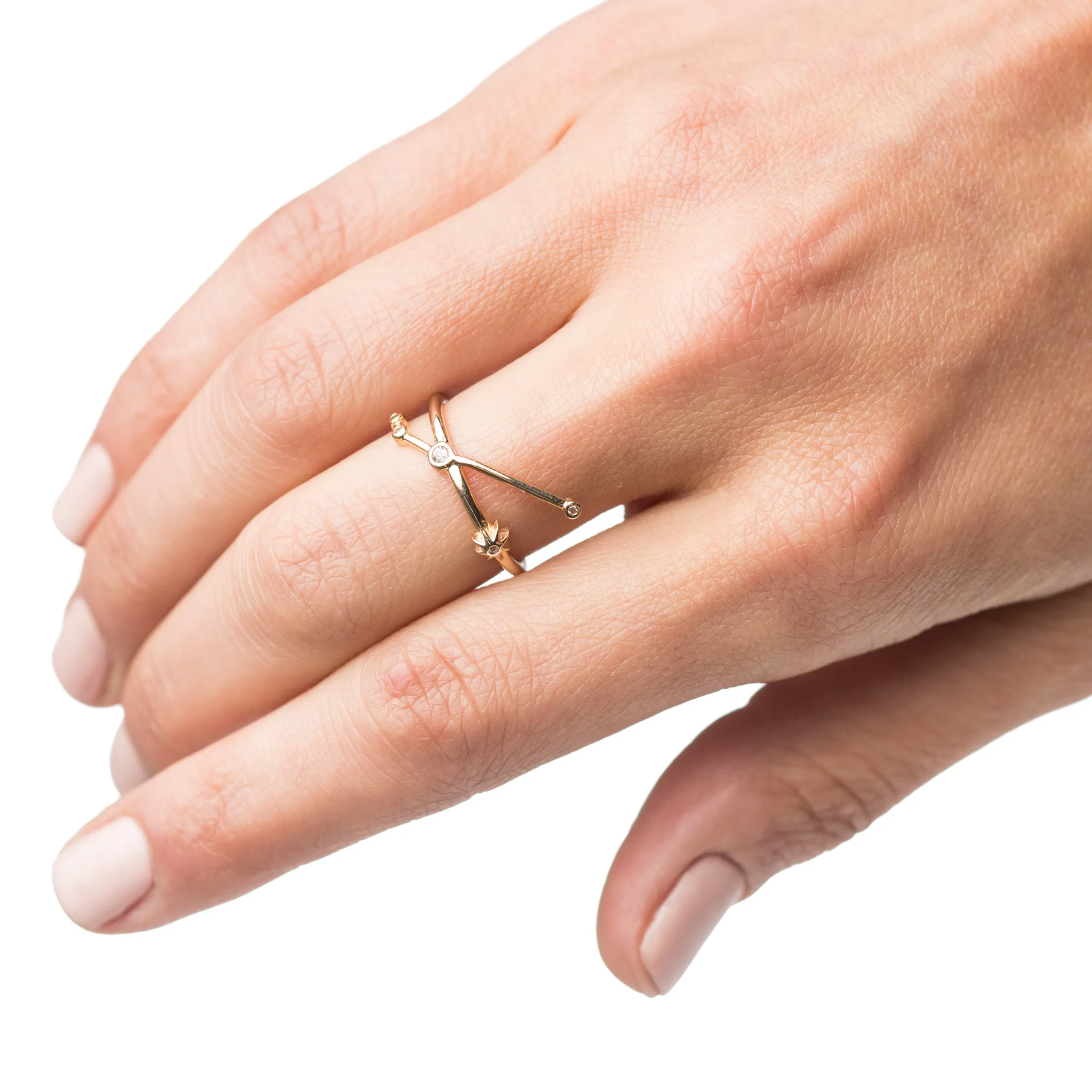 Zodiacs 14k & Diamond Aries + Fire Ring sold by Lulu Frost product image thumbnail 2