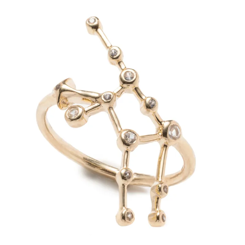 Zodiacs 14k & Diamond Virgo + Earth Ring sold by Lulu Frost