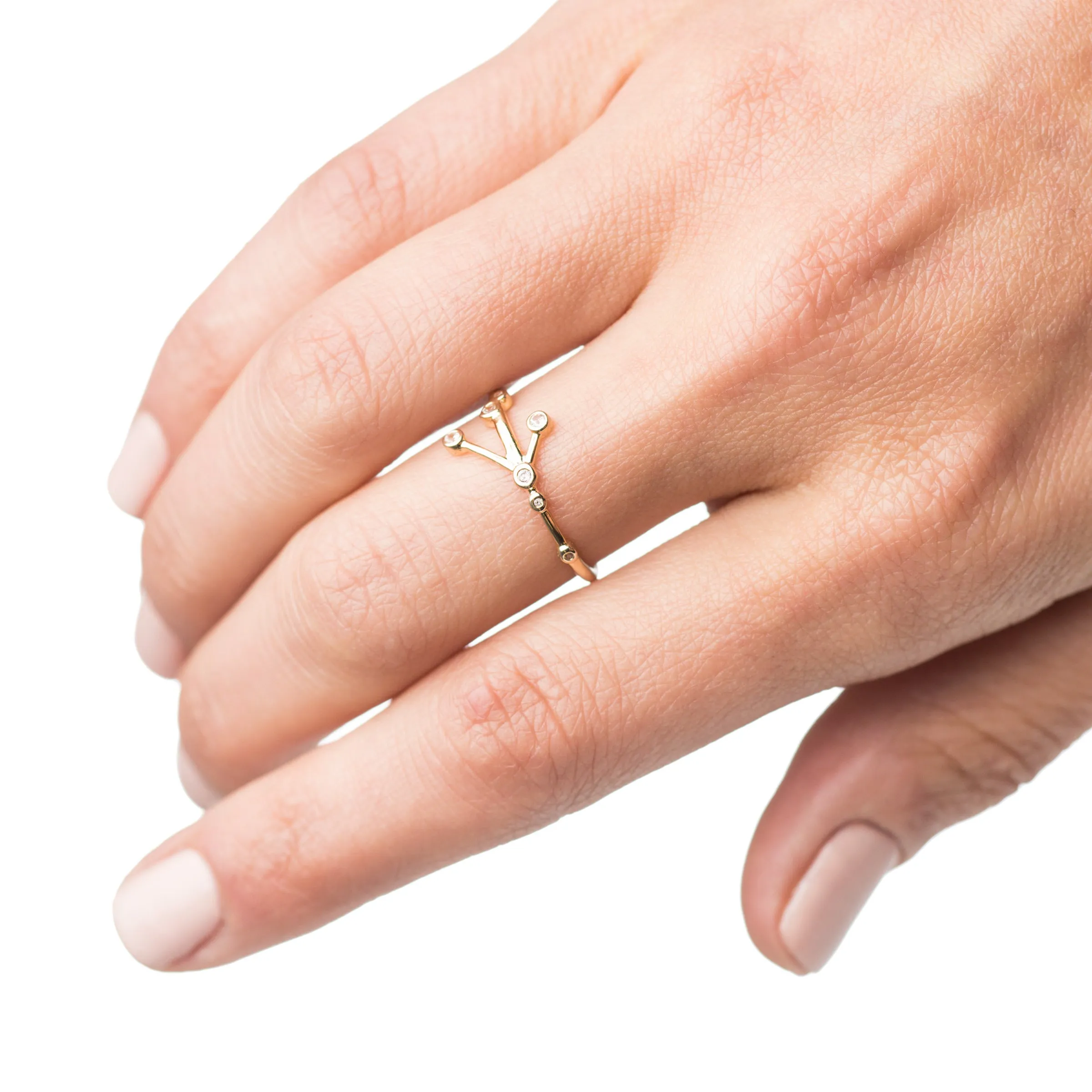 Zodiacs 14k & Diamond Cancer + Water Ring sold by Lulu Frost product image thumbnail 2
