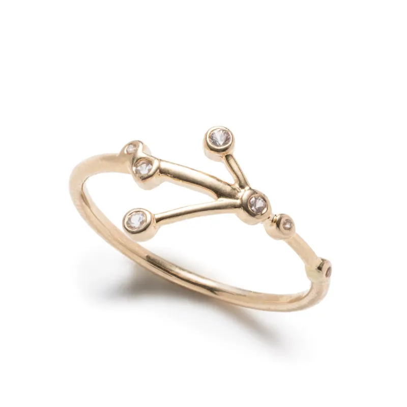Zodiacs 14k & Diamond Cancer + Water Ring sold by Lulu Frost
