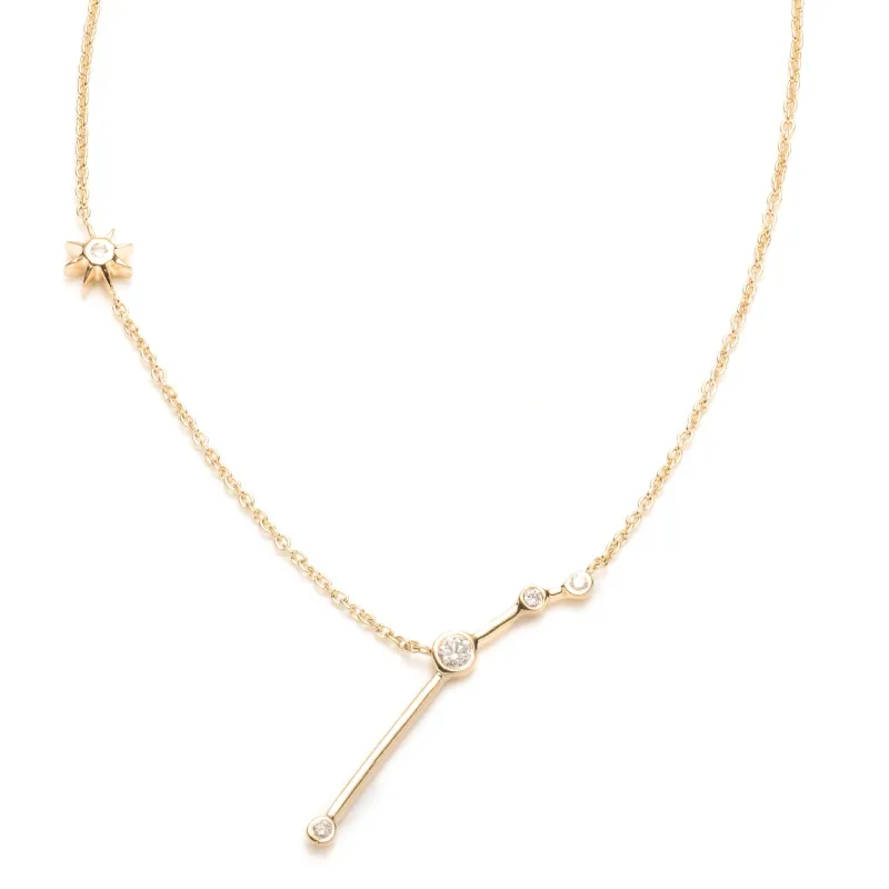 Zodiacs 14K & Diamond Aries + Fire Necklace sold by Lulu Frost