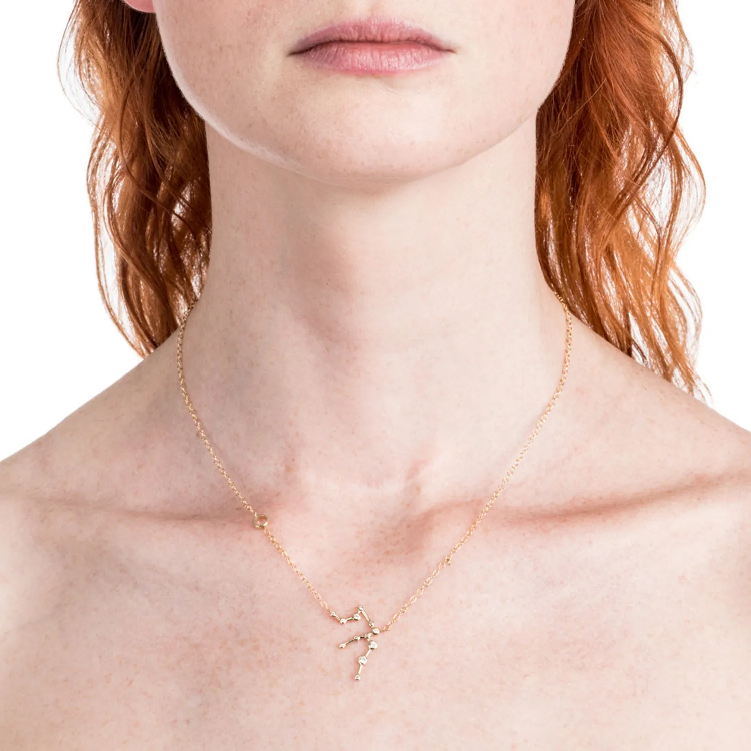 Zodiacs 14K & Diamond Aquarius + Air Necklace sold by Lulu Frost product image thumbnail 3