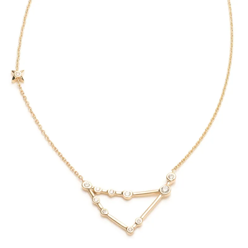 Zodiacs 14k & Diamond Capricorn + Earth Necklace sold by Lulu Frost