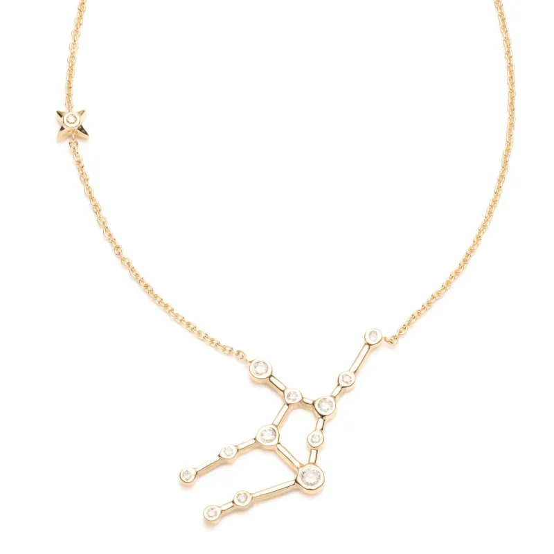 Zodiacs 14k & Diamond Virgo + Earth Necklace sold by Lulu Frost