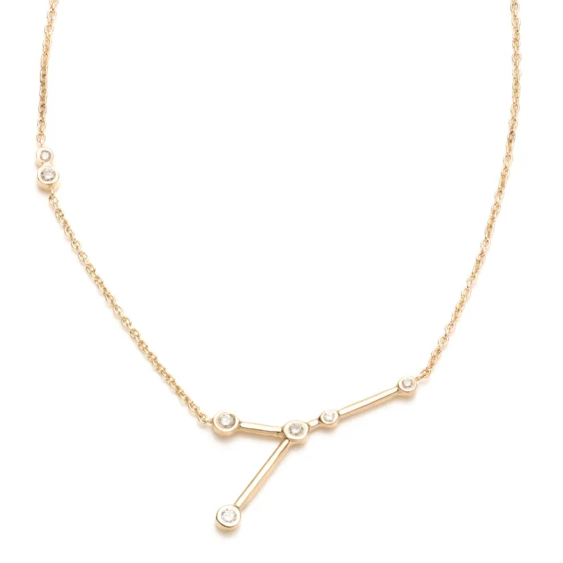 Zodiacs 14K & Diamond Cancer + Water Necklace made by Lulu Frost
