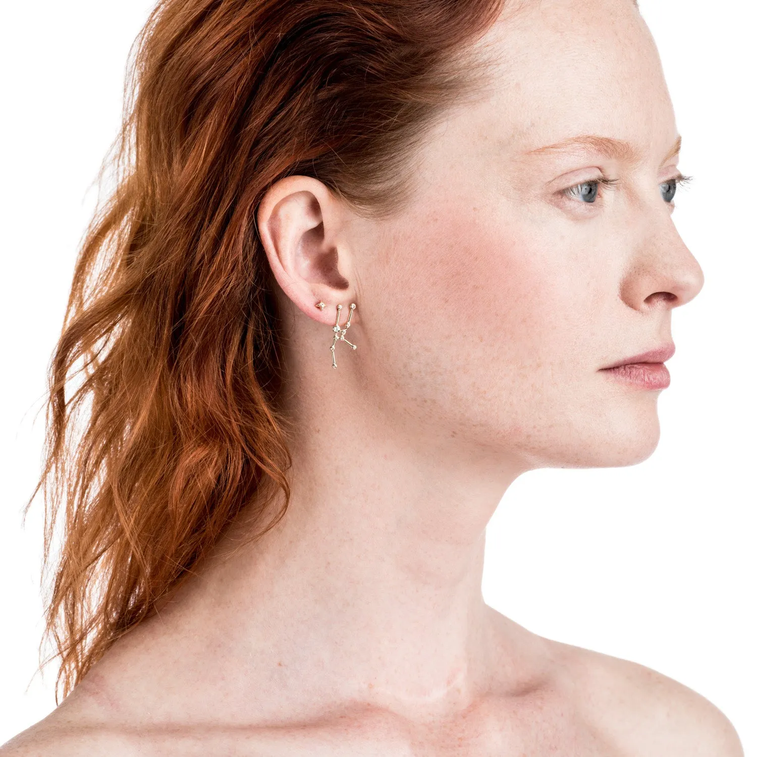 Zodiacs 14K & Diamond Taurus + Earth Stud Set sold by Lulu Frost product image thumbnail 2