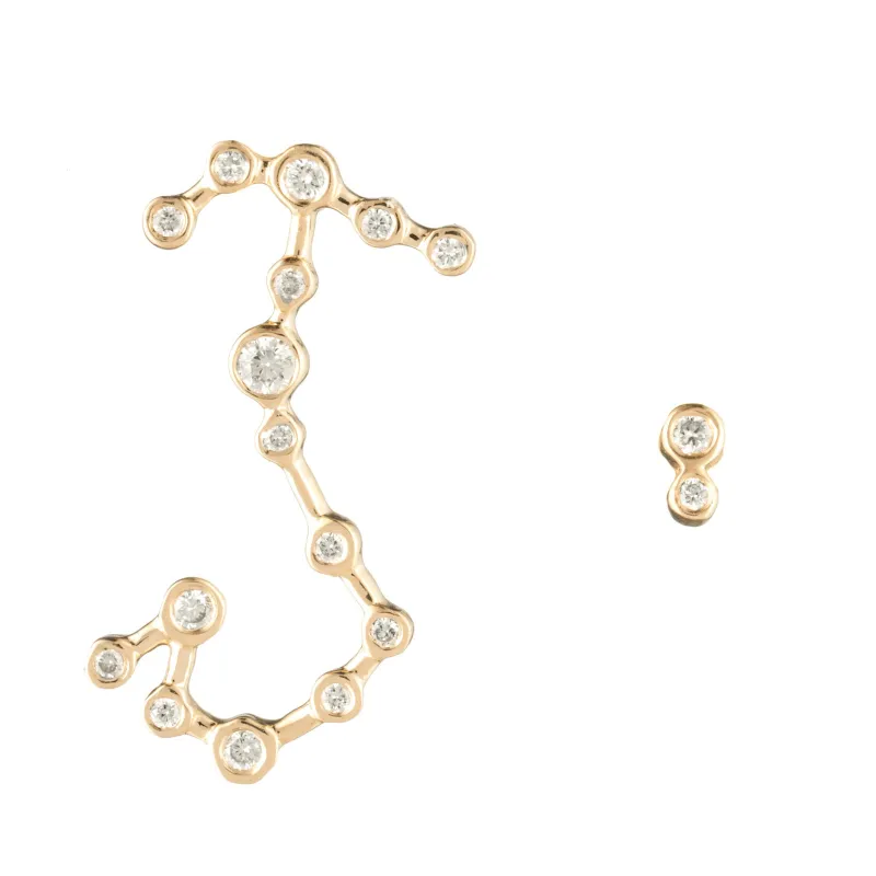 Zodiacs 14K & Diamond Scorpio + Water Stud Set sold by Lulu Frost