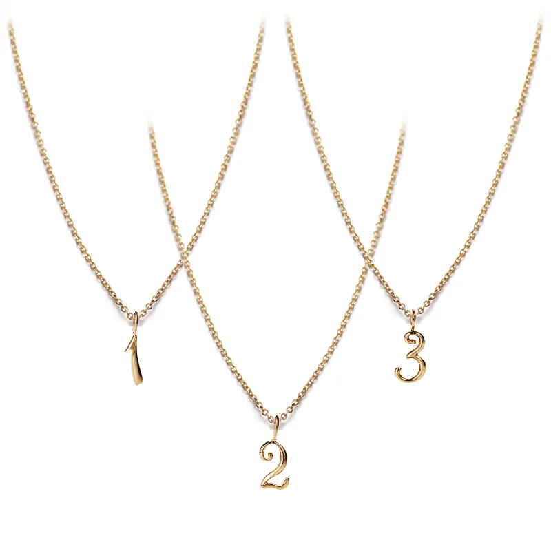Code Number Necklace 14K Gold sold by Lulu Frost