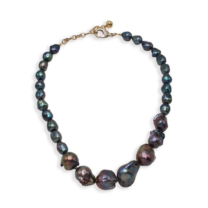 Plaza Joanni Graduated Peacock Pearl Necklace Base sold by Lulu Frost