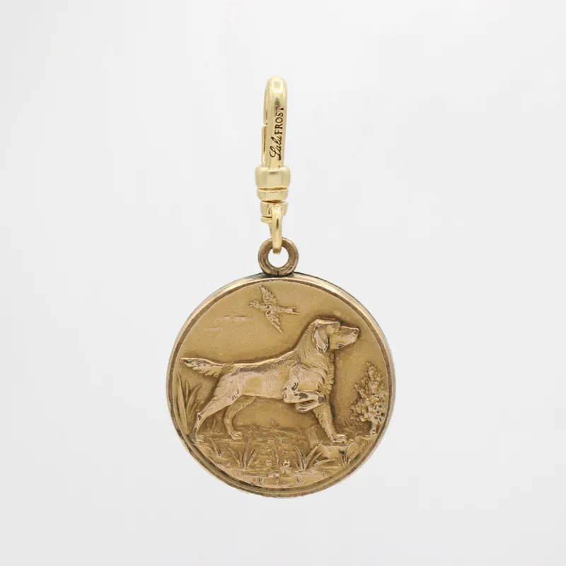 St. Paddy's Antique 10 Karat Gold Retriever Locket Engraved HBR sold by Lulu Frost