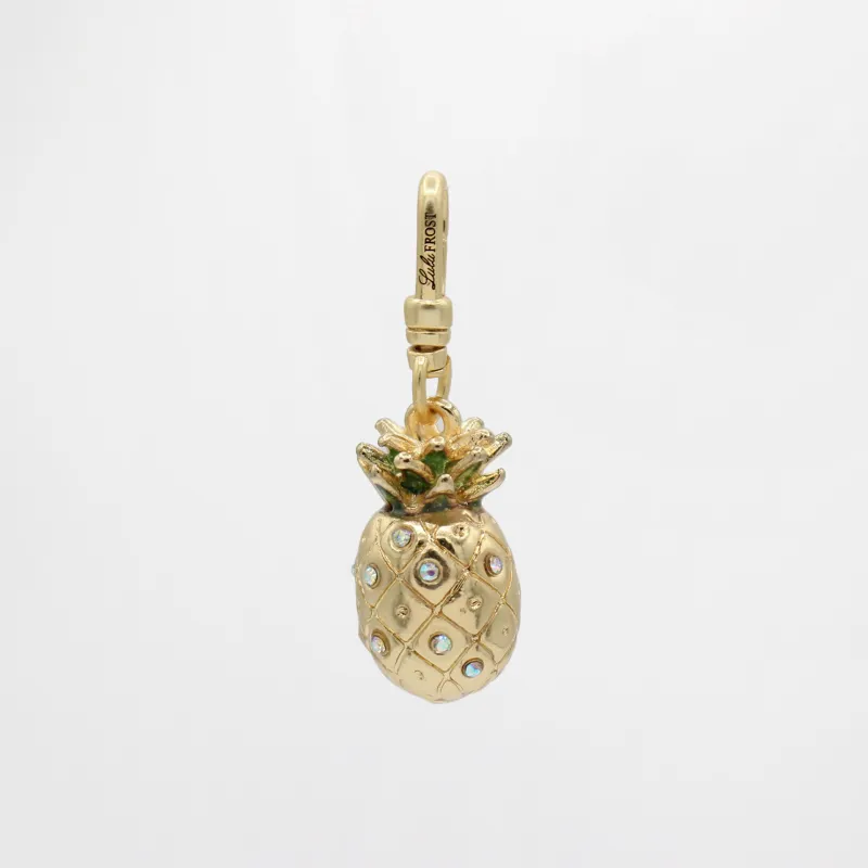 Vintage Gold Plated Rhinestone Pineapple Charm sold by Lulu Frost