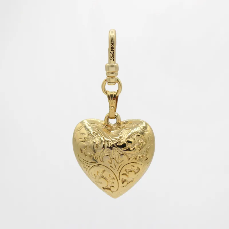 St. Paddy's Vintage Scrolled Puffy Heart Charm sold by Lulu Frost