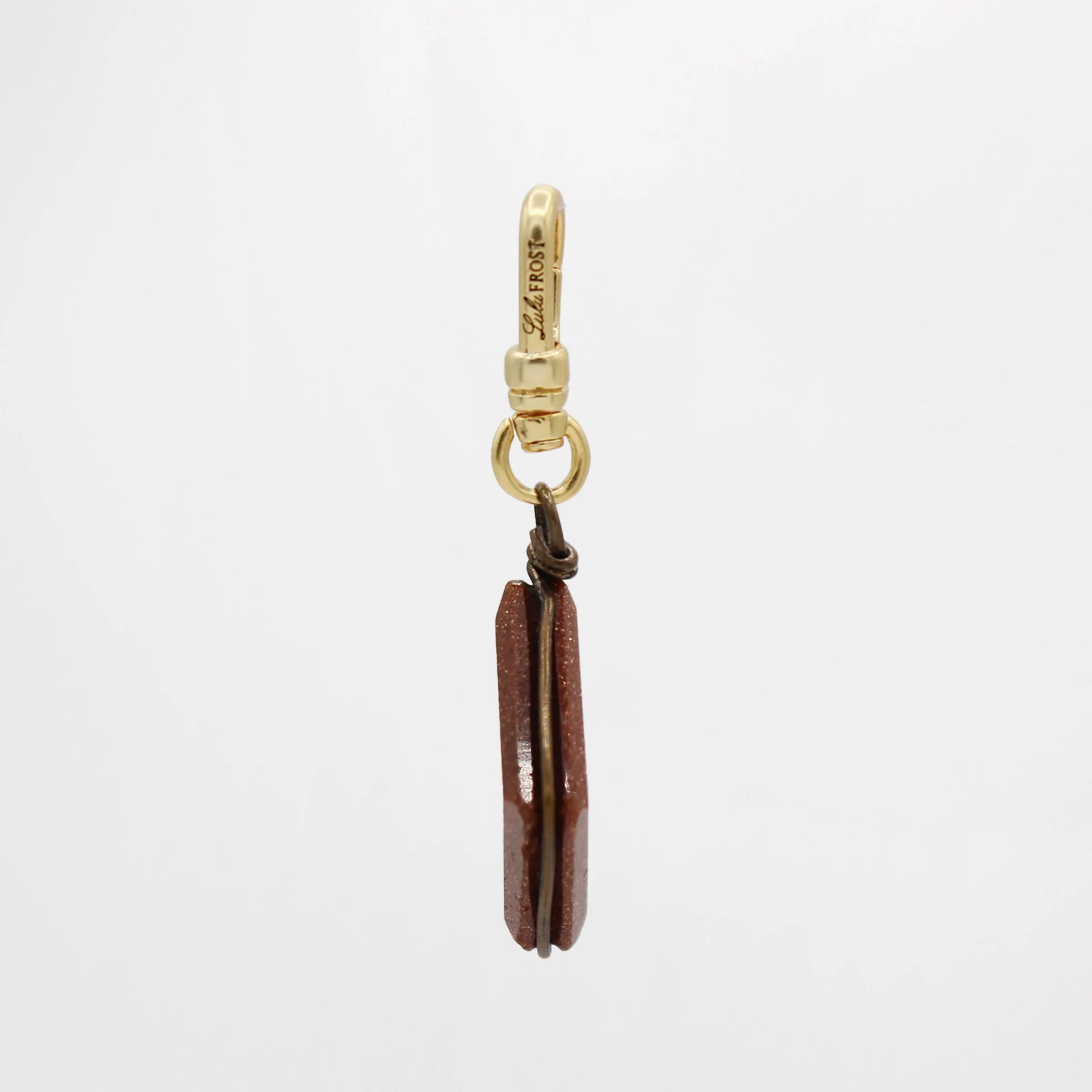 Vintage Diamond Shaped Goldstone Charm sold by Lulu Frost product image thumbnail 2