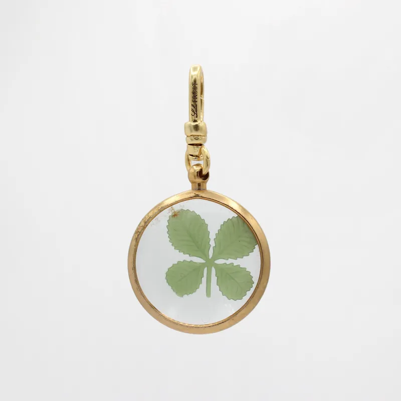 St. Paddy's Day Vintage 1950's Glass Goldfill Clover Cutout Saoirse Charm sold by Lulu Frost