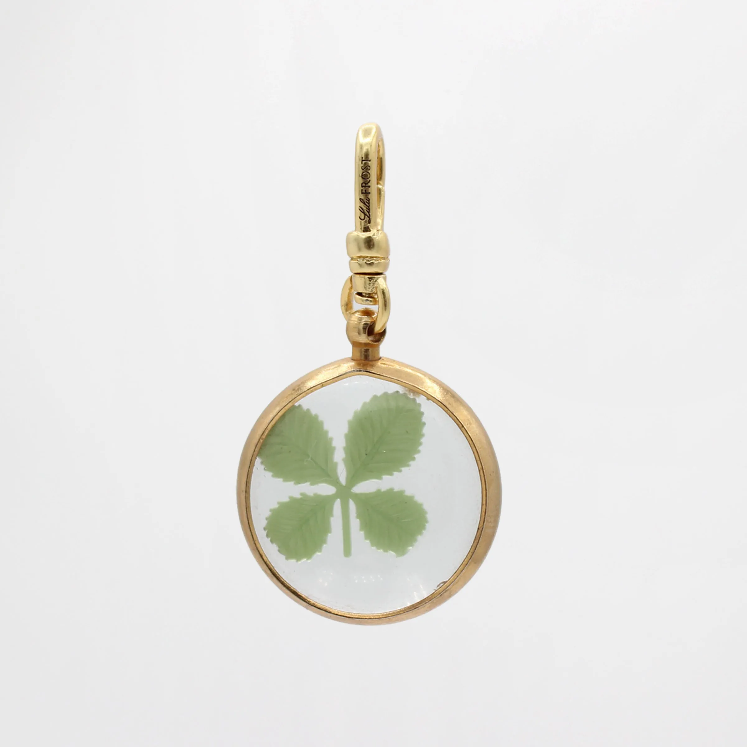 St. Paddy's Day Vintage 1950's Glass Goldfill Clover Cutout Saoirse Charm sold by Lulu Frost product image thumbnail 2