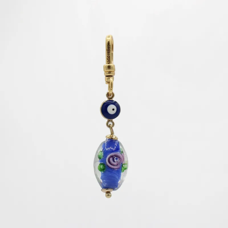 St. Paddy's Day Blue Rosette Vintage Murano Glass Evil Eye Charm sold by Lulu Frost