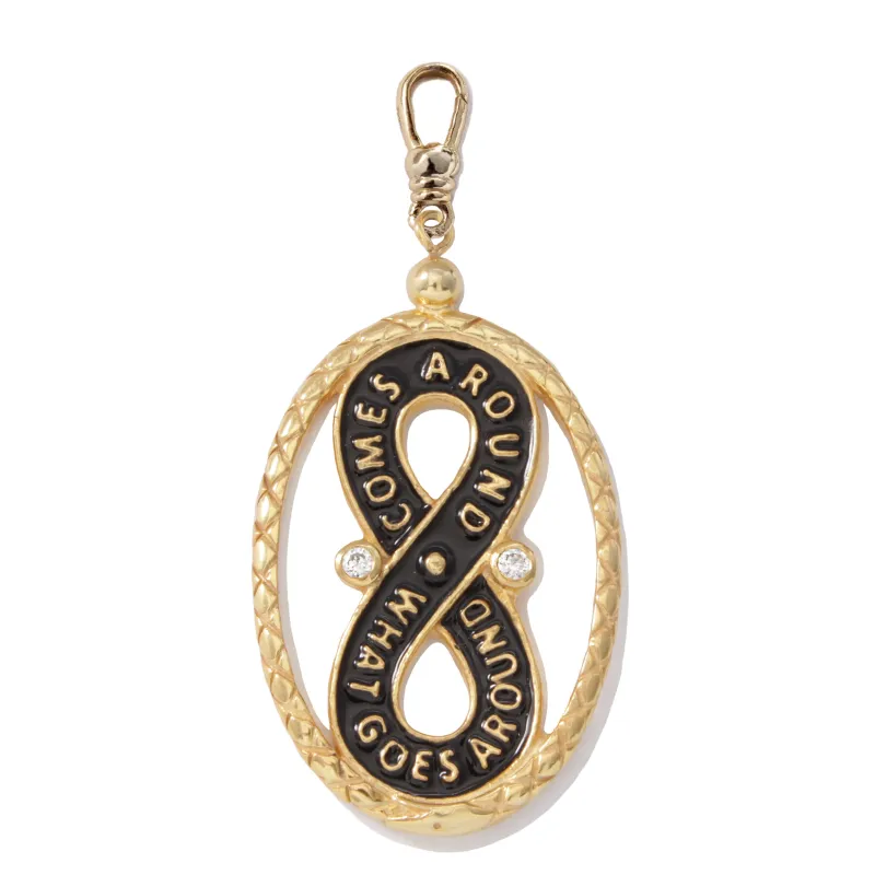 Frost Fine White Sapphire Ouroboros Medallion Charm made by Lulu Frost