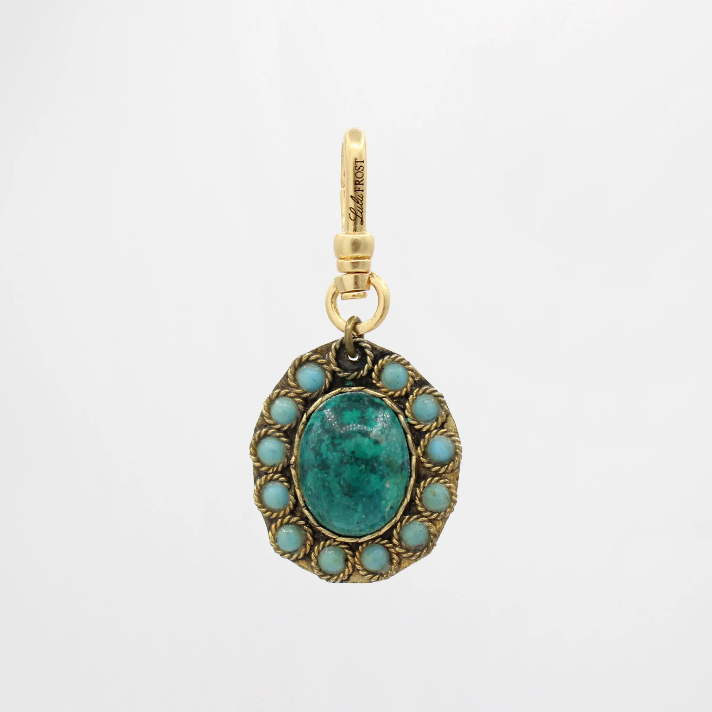 Colors of the Sky and Sea Turquoise and Gemstone Cabochon Charm sold by Lulu Frost