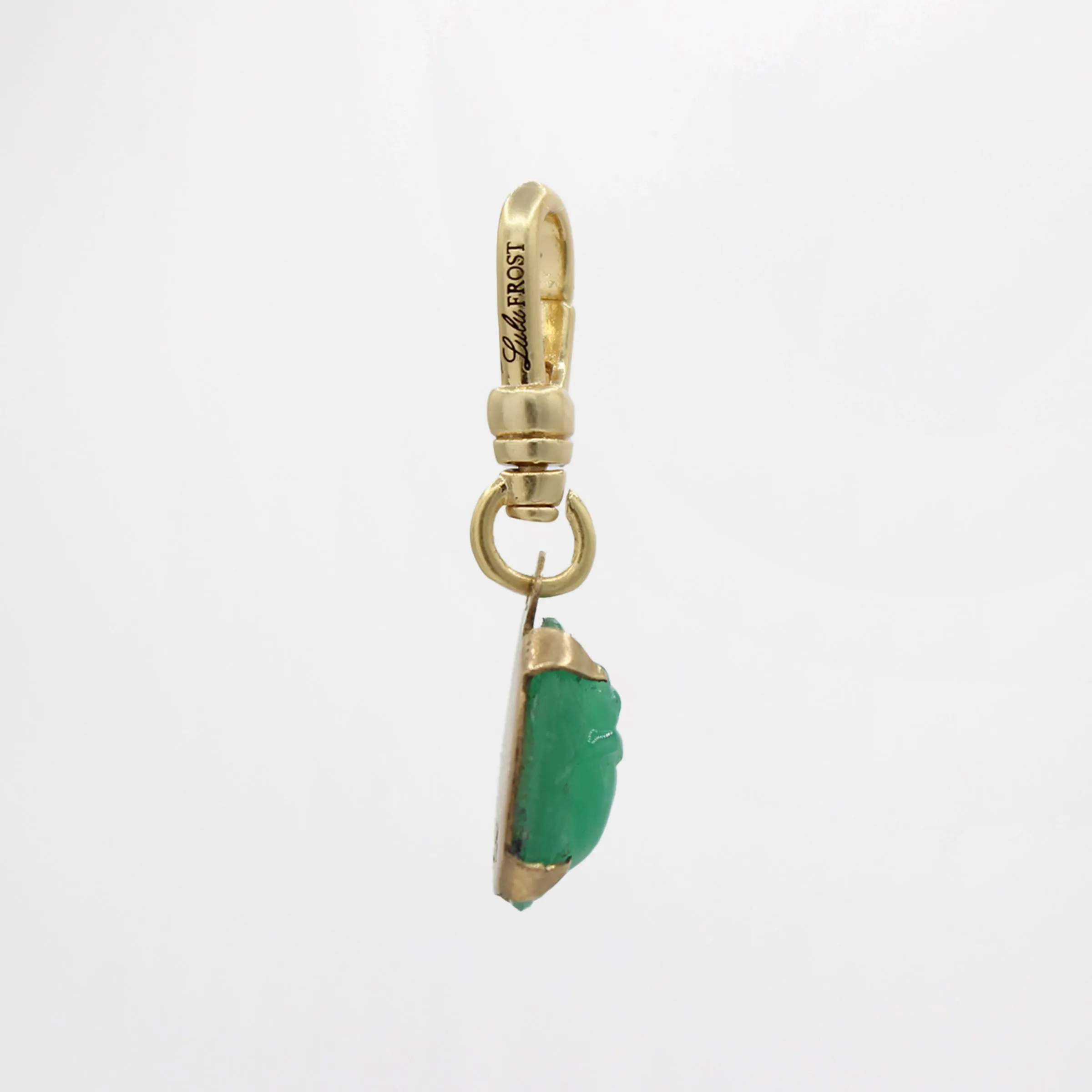 Antique Egyptian Revival Molded Glass Scarab Eterna Cabochon Charm sold by Lulu Frost product image thumbnail 3