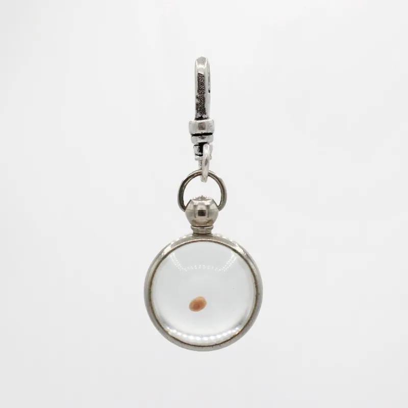 Vintage 1940's Classic Silverplated Mustard Seed of Faith Glass Orb Charm sold by Lulu Frost