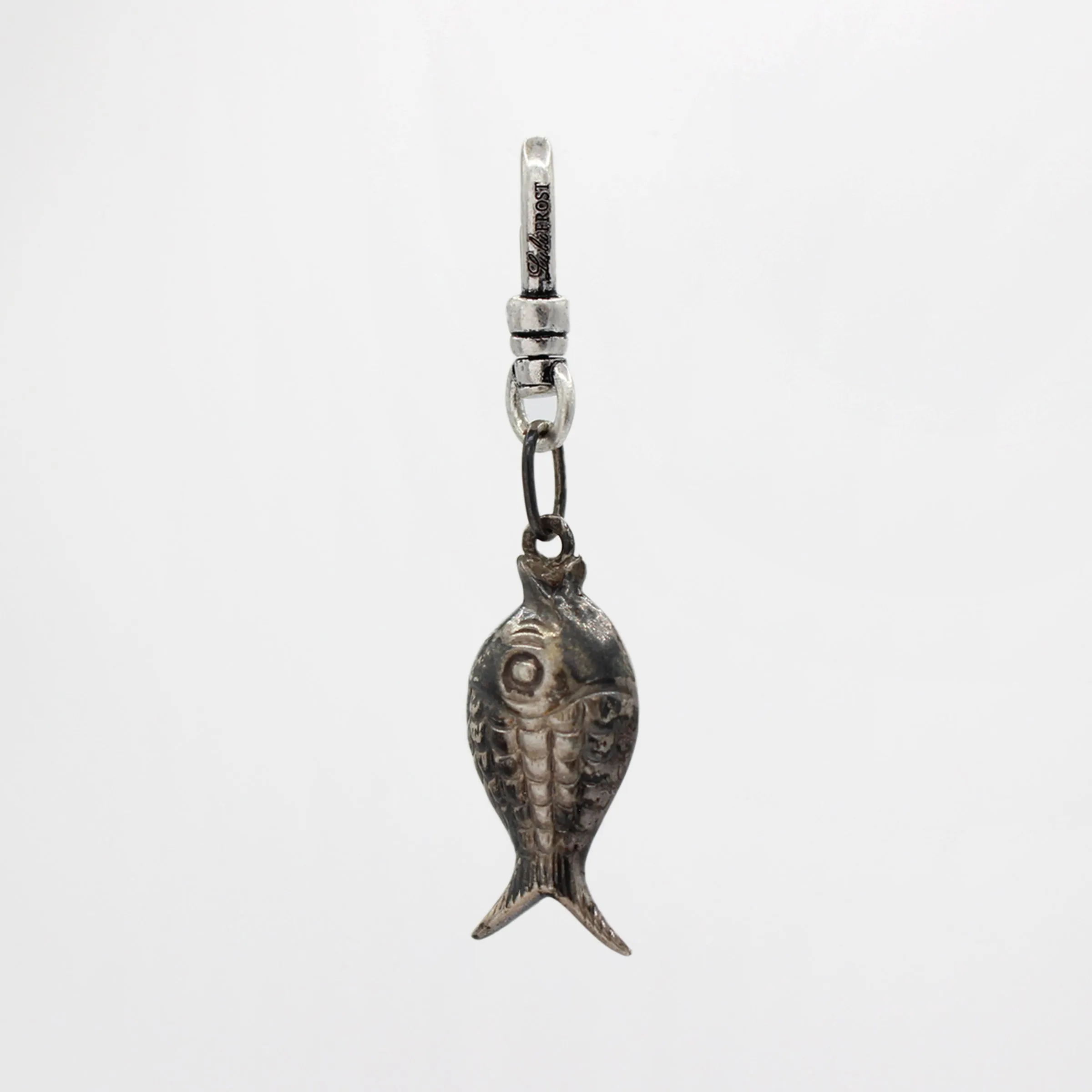 Vintage 1930's Hand-Detailed Sterling Silver Patina Fish for Luck Charm sold by Lulu Frost product image thumbnail 2