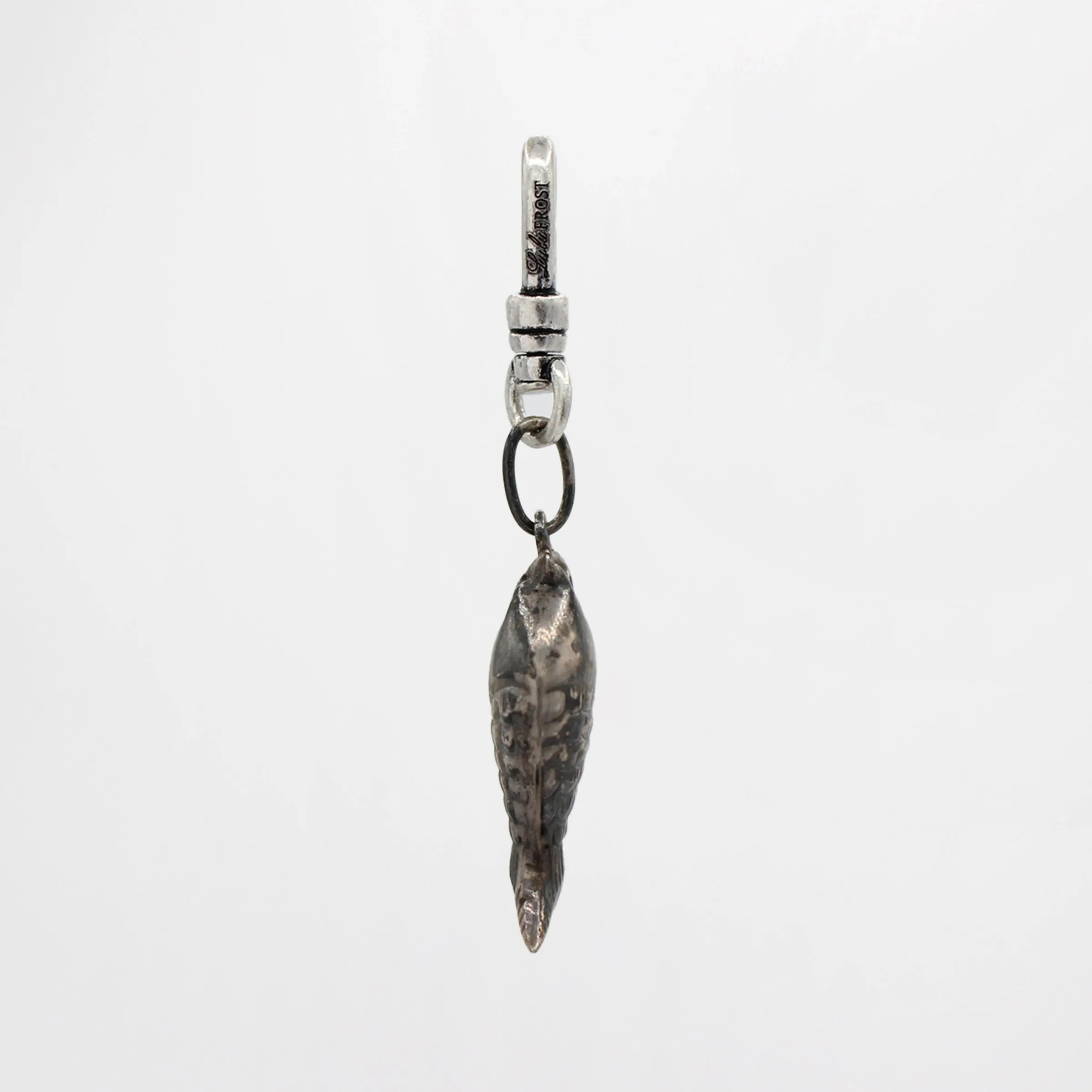 Vintage 1930's Hand-Detailed Sterling Silver Patina Fish for Luck Charm sold by Lulu Frost product image thumbnail 3