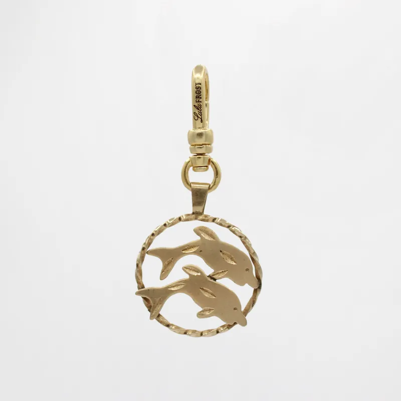 Vintage 1970's 10 Karat Goldfill Double Diving Dolphins Charm sold by Lulu Frost