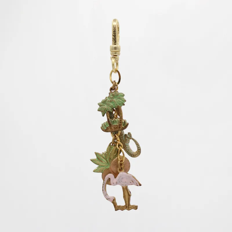 Vintage 1940's Southern Oranges Palm Tree Gator & Flamingo Charm sold by Lulu Frost