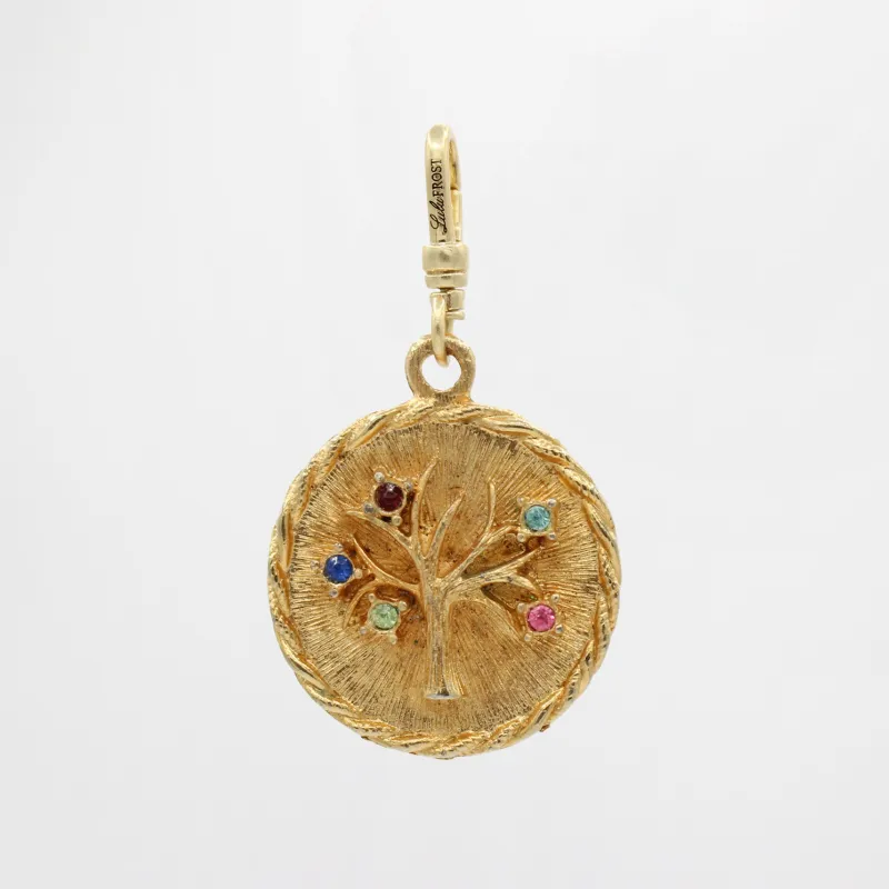 Vintage 1950's Goldfilled Tree of Life Gemstone Medallion Charm sold by Lulu Frost