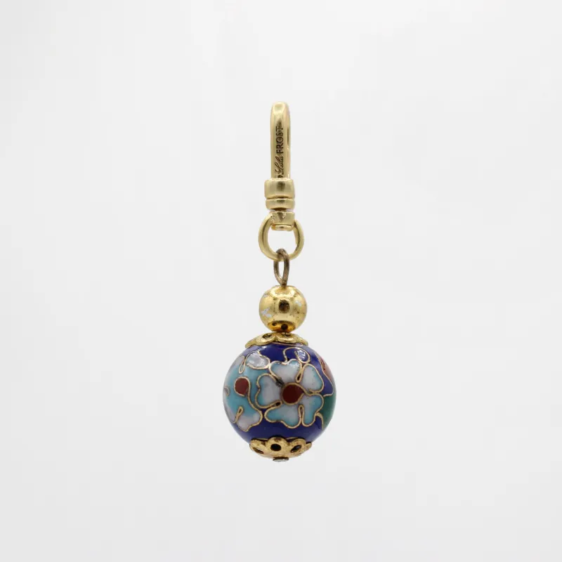 Vintage Filagree Shades of Blue Cloisonné Blooming Orb Charm sold by Lulu Frost