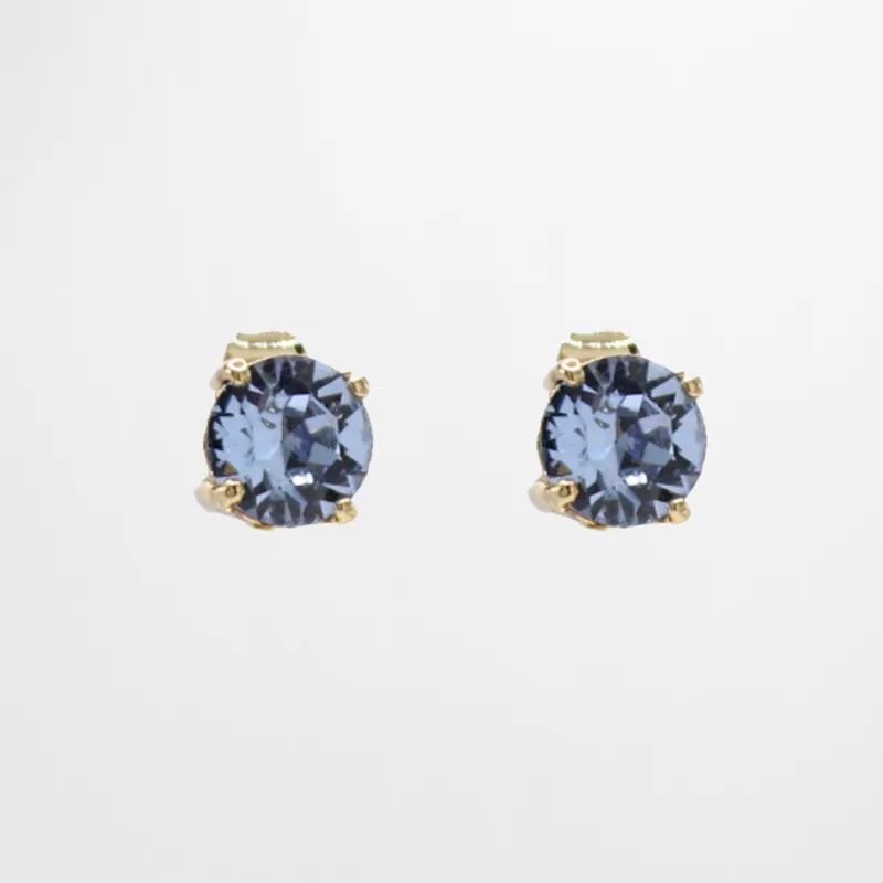 Periwinkle Blue Glass Crystal Stud Earrings sold by Lulu Frost