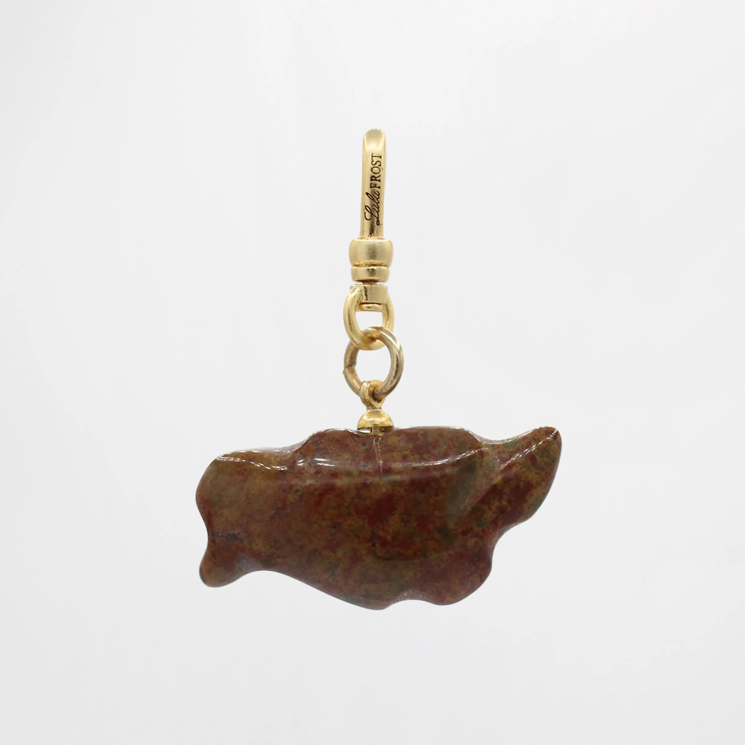 Antique Handcarved Bowing Bird Red Jasper Agate Charm sold by Lulu Frost